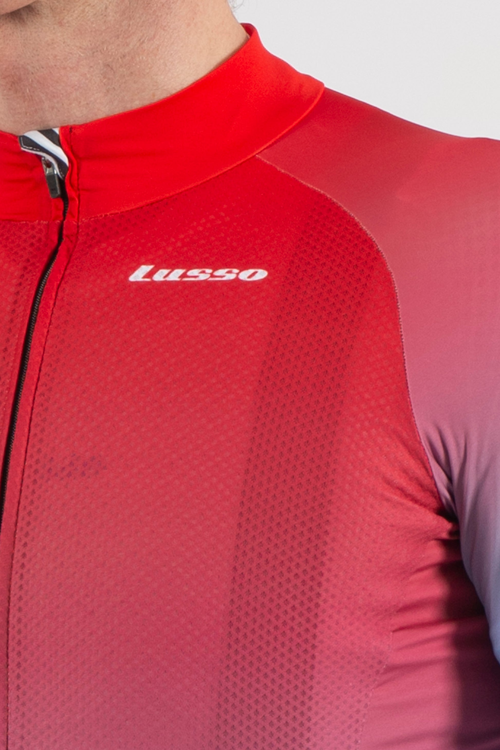 Fade Blue/Red Short Sleeve Jersey - Lusso Cycle Wear