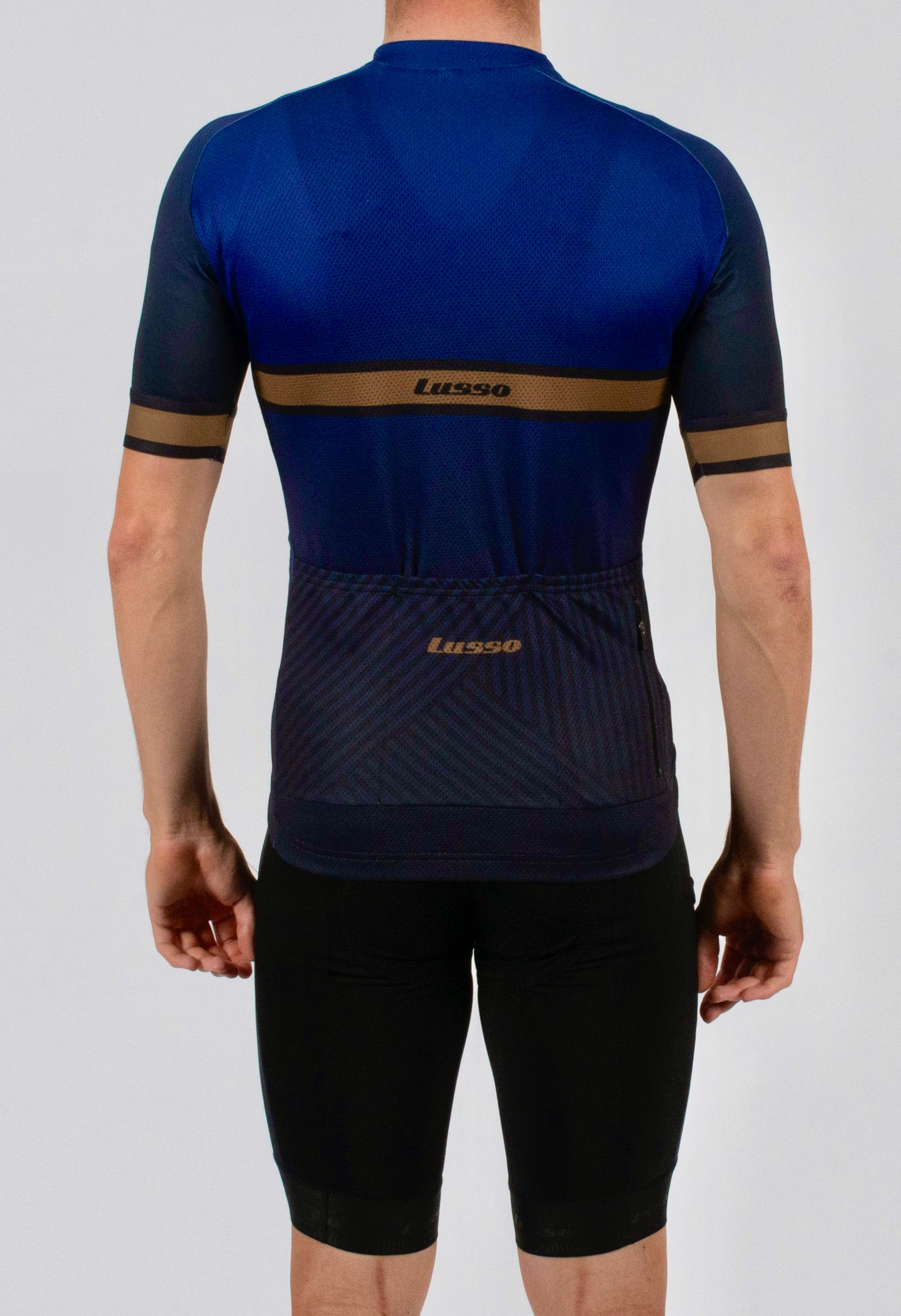 Fade Navy/Gold Short Sleeve Jersey - Lusso Cycle Wear