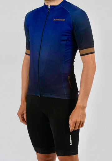 Fade Navy/Gold Short Sleeve Jersey - Lusso Cycle Wear